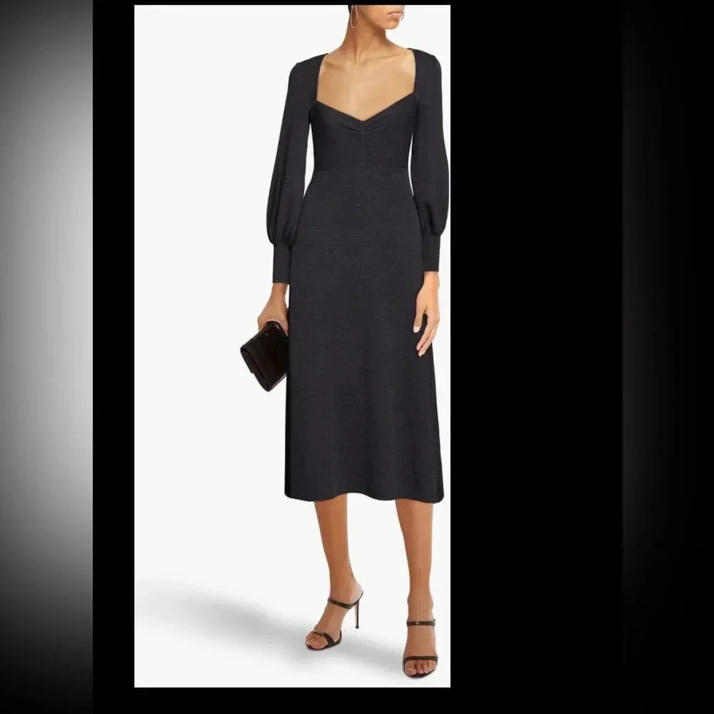 Sandro Women's Black Henriette Knit Midi Dress - Picture 2 of 4